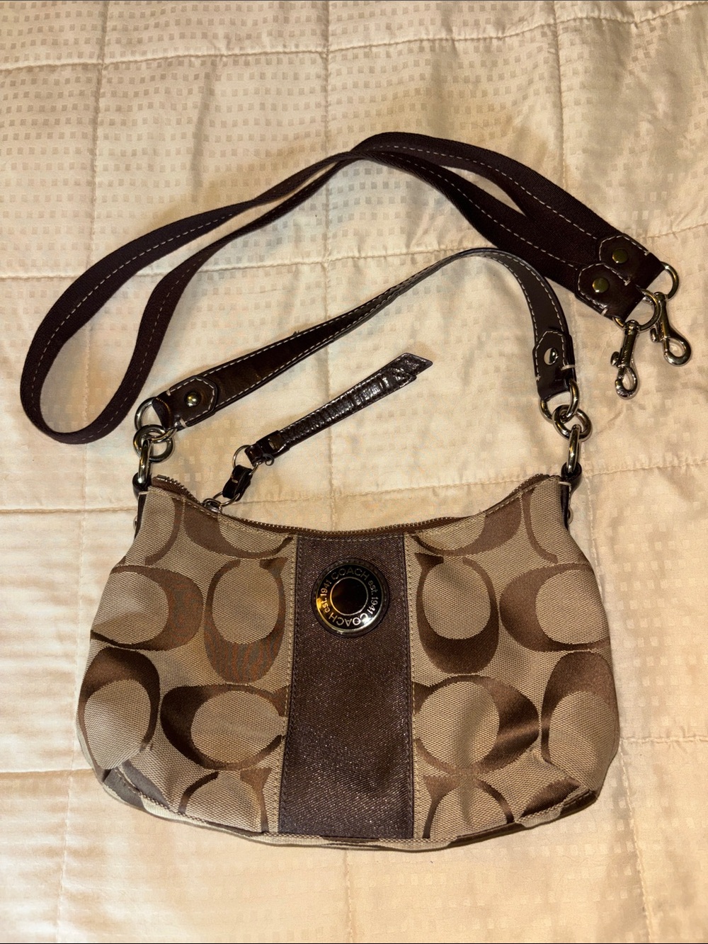 Vintage Coach Signature Demi  Bag with Crossover Strap Y2K